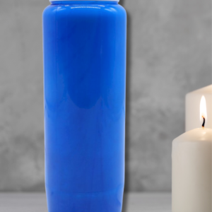 Bougie neuvaine unie bleue