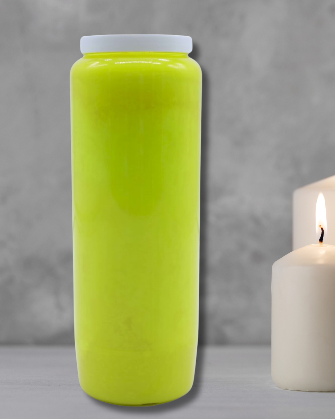 bougie neuvaine unie jaune