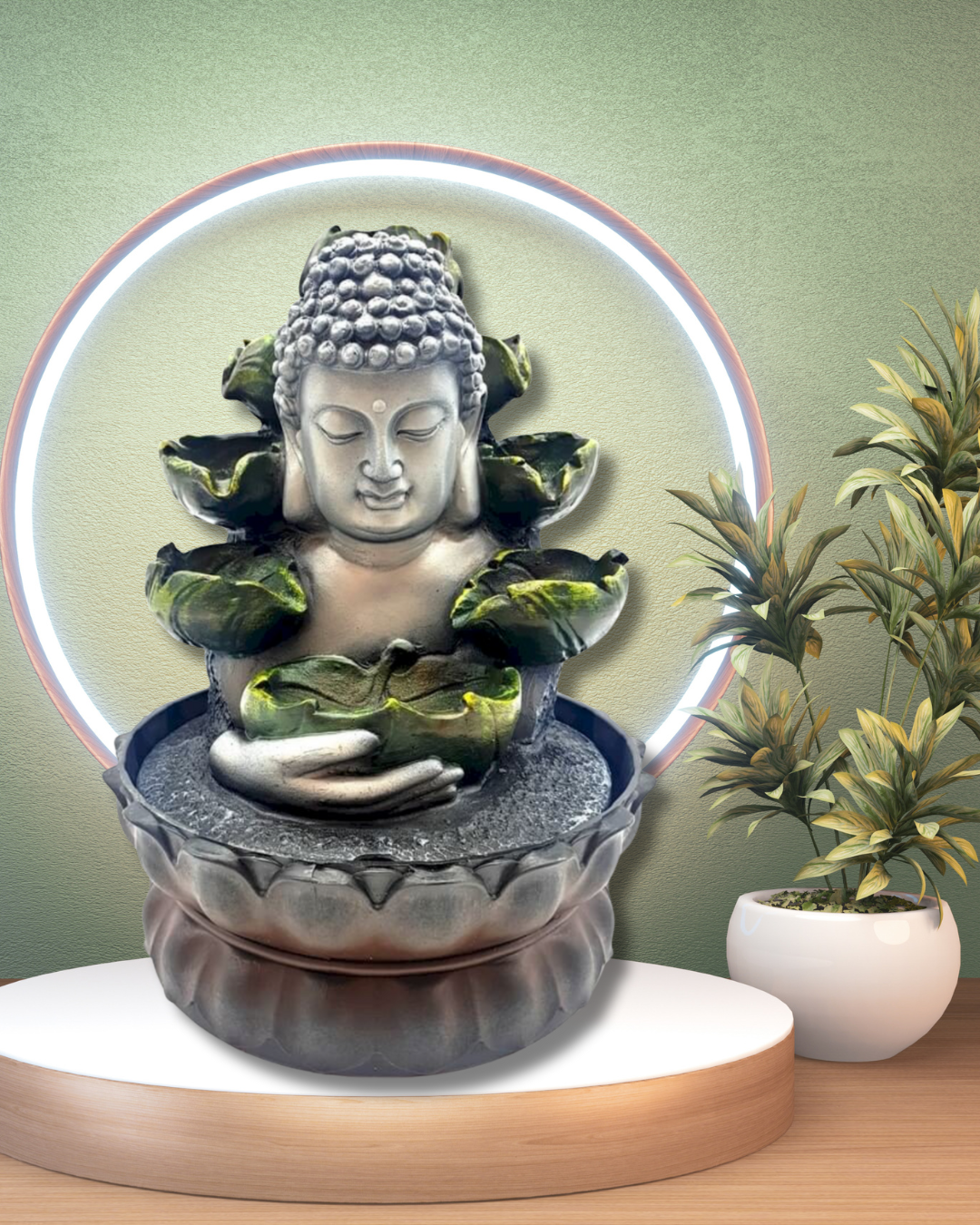 Buste Bouddha & cascade