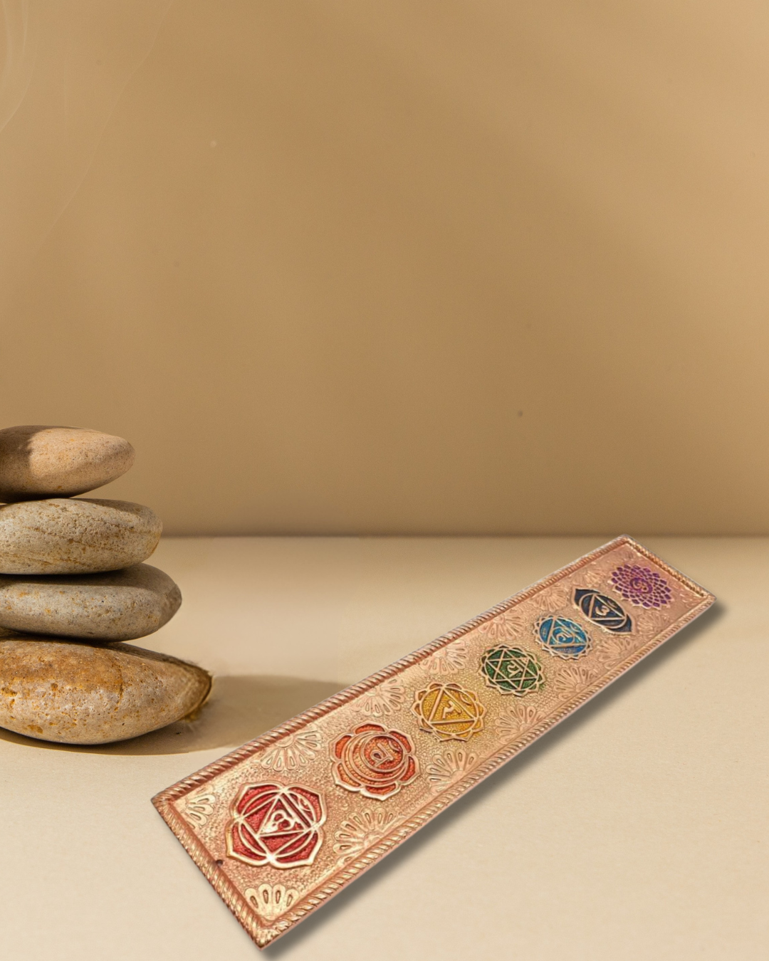 Porte-encens en métal – 7 chakras