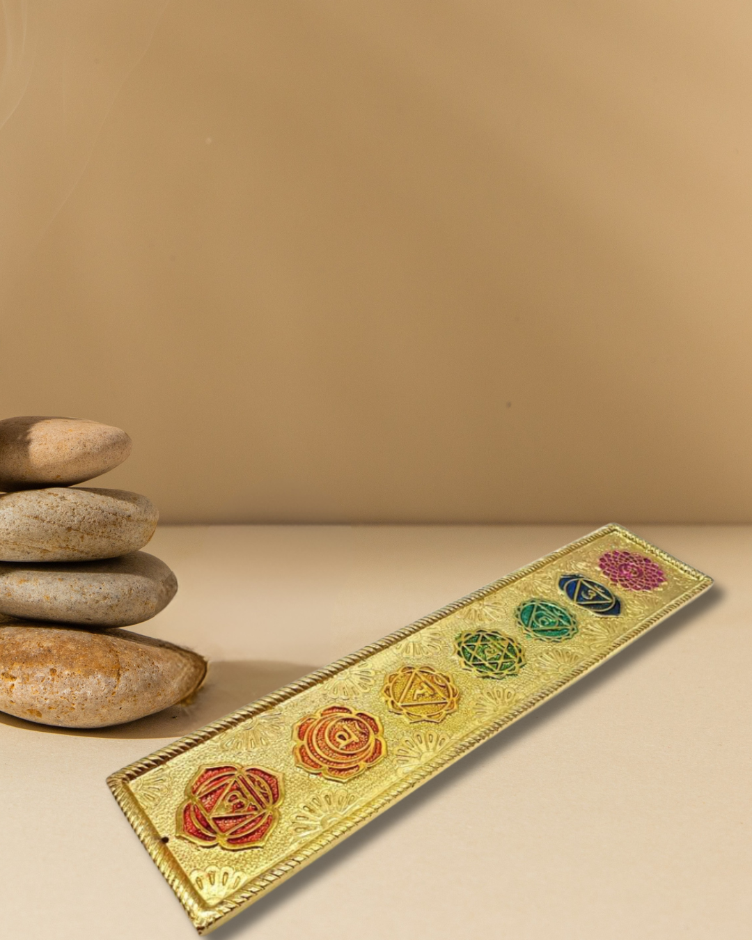 Porte-encens en métal – 7 chakras