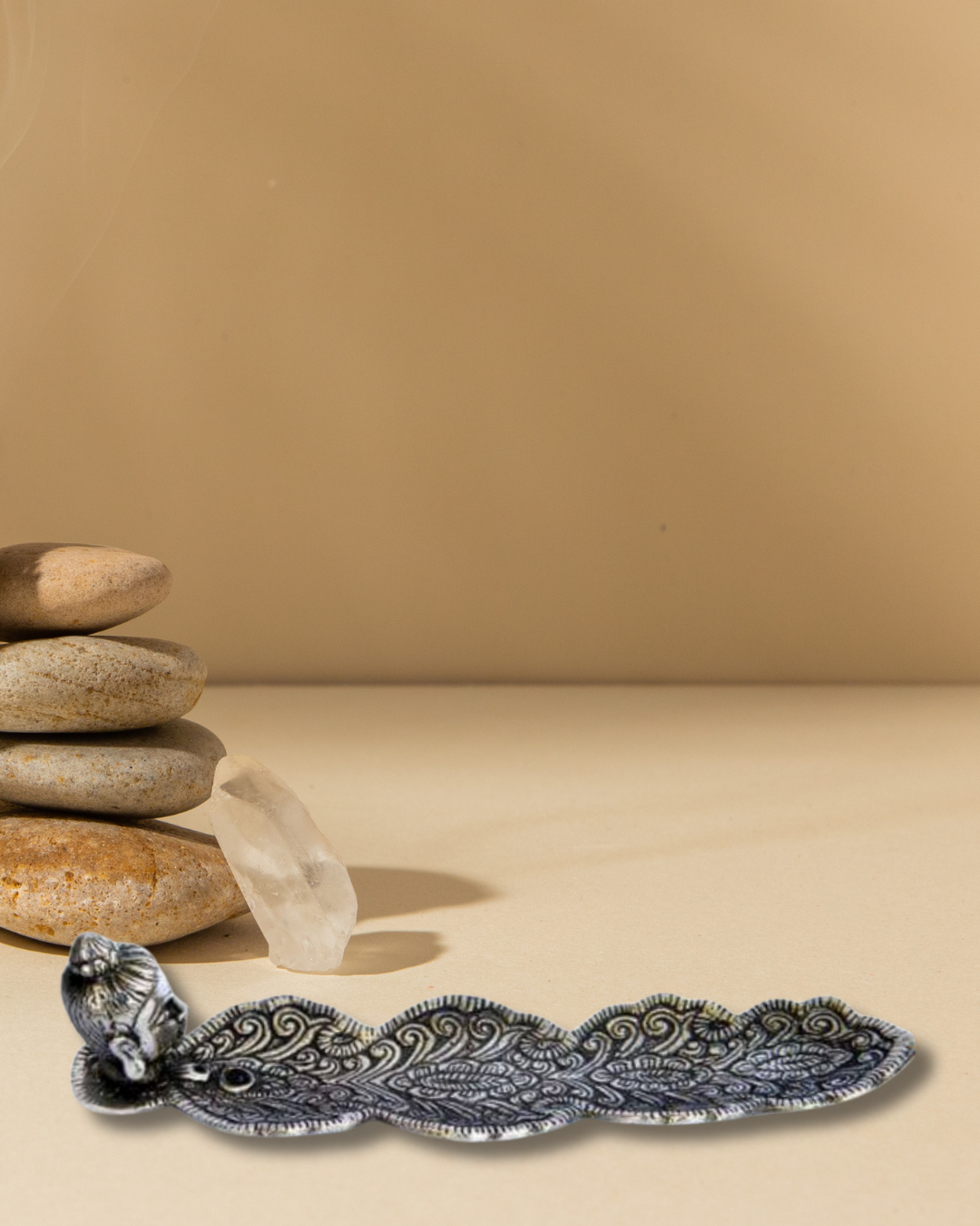 Porte-encens en métal Bouddha