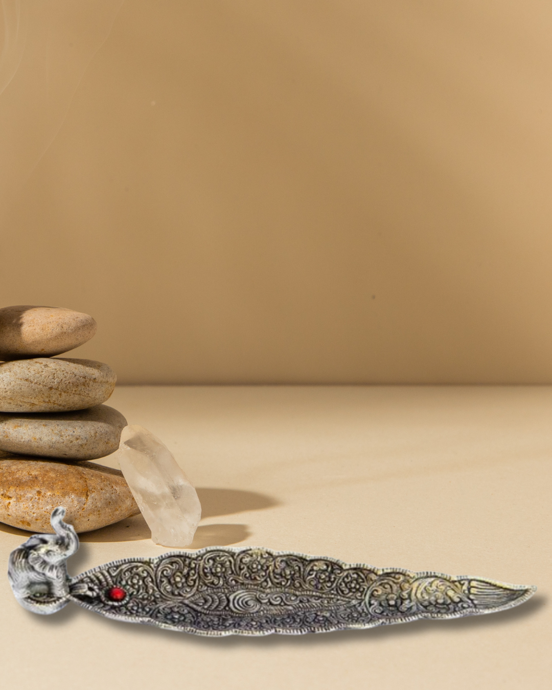 Porte-encens en métal Éléphant