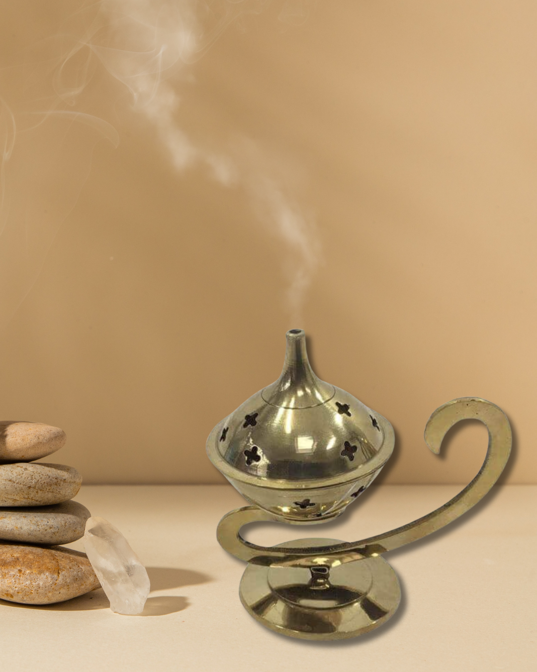 Brûleur Résine en Laiton Étoiles Design – 10 cm